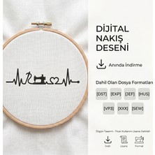 Kalp Atışı Dikiş Makinesi Dijital Nakış Deseni Şablonu (Fiziki Kargo Gönderilmez)