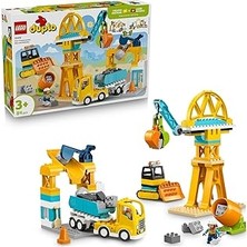 Kazan Hobi LEGO Duplo Kasabası 3'ü 1 Arada Inşaat Sahası ve Araçları 10476-3 Yaş ve Üzeri Kız ve Erkek Çocuklar Için 2 Figür Içeren Eğitici Oyuncak Yapım Seti, Çocuklara Doğum Günü Hediyesi Fikri (84 Parça)