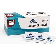 Kazan Hobi Aqua Alkollü Islak Mendil 100 Adet Paket Steril Temizlik Mendili, Alkollu Swap