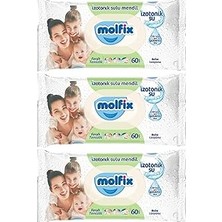 Kazan Hobi Molfix Islak Havlu Mendil Izotonik Ferah Temizlik 3 Lü Set 60 Yaprak Plastik Kapaklı