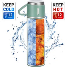 Elista Bardaklı Paslanmaz Çelik Termos 500 ml | Sızdırmaz Kapak, 12 Saat Sıcak & Soğuk