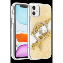 Herşey Trend Herşeytrend Onegif Apple Iphone 11 Lotus Simli Magsafe Kapak - Gümüş