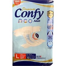 Confy Premium Adult Yetişkin Bezi Large Beden L (1 x 10 Adet)