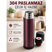 Paslanmaz Çelik Seyahat Termosu Tek Tuşlu Vakumlu Kahve ve Çay Termosu Midastech