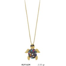 Harem Altın 14 Ayar Altın Renkli Kaplumbağa Kolye KLY1624