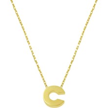 C Harfi 14 Ayar Minimal Kolye KLY2014