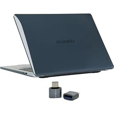 Kazan Hobi Huawei Matebook 14 Kılıf Uyumlu Kristal Parlak Sert Hard Case Ince Hafif Darbe Çizilme Koruma 2021-2023 Siyah