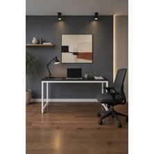 Wadlex Siyah Beyaz Çalışma Masası Minimal Bilgisayar Masası Ofis ve Ev Için Modern Masa