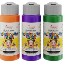 Yeşil, Mor, Turuncu Parmak Boyası 3'lü Set 3X60 ml