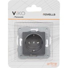 Novella Füme Toprakli Priz Çarpma Karşıtı Çocuk Korumalı Mekanizma+Düğme Kapak Çabuk Bağlanti Çarpma Karşıtı Çocuk Korumalı