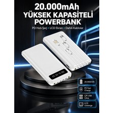 Renas Store Akıllı LCD Ekranlı 20.000MAH Powerbank Pd + USB + Type-C Yeni Nesil - Lisinya