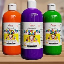Yeşil, Mor, Turuncu Parmak Boyası 3'lü Set 3X500 gr