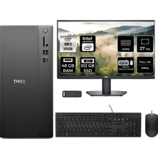 Dell Tower Essential QVT1260 Intel Core I3 14100 48GB Ram 512GB SSD 27" Fhd Freedos BTO001_QVT1260P909 Masaüstü Bilgisayar + Per4 USB Bellek