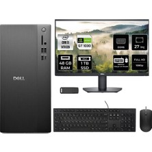 Dell Tower Essential QVT1260 Intel Core I3 14100 Gt 1030 4gb 48GB Ram 1tb SSD 27" Fhd Freedos BTO001_QVT1260P1030 Masaüstü Bilgisayar + Per4 USB Bellek
