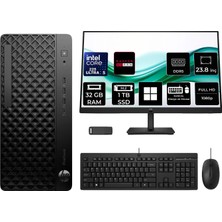 Hp Prodesk 4 Tower G1I Intel Core Ultra 5 225 Rx 550 4gb 32GB Ram 1tb SSD 23.8" Fhd WIN11 Pro D36TQETP706 Masaüstü Bilgisayar + Per4 USB Bellek