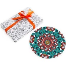 Renkli Mandala Tasarımlı Yuvarlak Mouse Pad 20 x 20 cm
