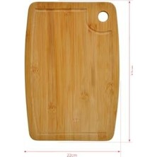 Bambu Serisi 32X22 cm Oluklu Antibakteriel Yıkanabilir Bambu Doğrama Tahtası