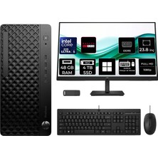 Hp Prodesk 4 Tower G1I Intel Core Ultra 5 225 Rx 550 4gb 48GB Ram 4tb SSD 23.8" Fhd WIN11 Home D36TQETP692 Masaüstü Bilgisayar + Per4 USB Bellek