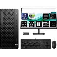 Hp Prodesk 4 Tower G1I Intel Core Ultra 5 225 Rtx 3050 6gb 16GB Ram 4tb SSD 23.8" Fhd WIN11 Home D36TQETP804 Masaüstü Bilgisayar + Per4 USB Bellek