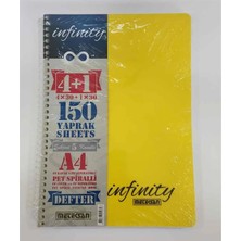Meteksan Infinity Neon A4 5 Konulu Pet Spiralli 4+1 Köşe Radius Pp Ayraçlı 150 Yaprak