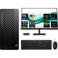 Hp Prodesk 4 Tower G1I Intel Core Ultra 5 225 Rtx 5050 8gb 48GB Ram 512GB SSD 23.8" Fhd Freedos D36TQETP849 Masaüstü Bilgisayar + Per4 USB Bellek