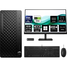 Hp Prodesk 4 Tower G1I Intel Core Ultra 5 225 Rtx 3050 6gb 32GB Ram 512GB SSD 23.8" Fhd WIN11 Pro D36TQETP825 Masaüstü Bilgisayar + Per4 USB Bellek