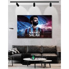 SML Tablo Mohamed Salah Bordo Mavi 61 Muhammed Salah Bize Her Yer Trabzon Mısır Kralı Yatay Kanvas Tablo