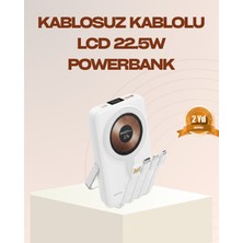 Renas Store Manyetik Kablosuz Powerbank 22.5W Hızlı Şarj LCD Ekranlı - Lisinya