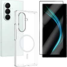 Vendas Samsung Galaxy Z Fold 8 Ultra Uyumlu Kamera Korumalı M-Safe Şarj Özellikli Şeffaf Zore London Sert Pc Kapak + Cam Ekran Koruyucu