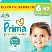 Bebek Bezi Premium Care 6 Numara 62 Adet Ultra Fırsat Paketi