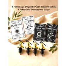 4 Adet Gold Yağdanlık Başlığı 4 Adet Suya Dayanıklı Etiket Sticker