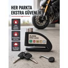 Titreşim Sensörlü Alarmlı Motosiklet Disk Kilidi 14MM Çelik Çift Kilitleme Midastech