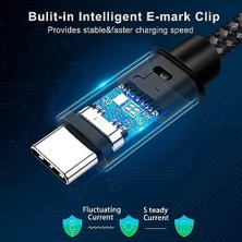 100W Type-C To Type-C 3 Metre USB 3.1 Gen2 10 Gbps 4k@60hz Hızlı Şarj Data ve Görüntü Aktarım Kablosu Örgülü