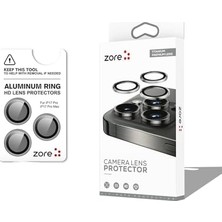 Senon Apple iPhone 17 Pro Max Için Zore Cl-12 Premium Safir Parmak Izi Bırakmayan Anti-Reflective Kamera Lens Koruyucu (Titanyum-Gri)
