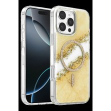 Herşey Trend Herşeytrend Onegif Apple Iphone 16 Pro Max Lotus Simli Magsafe Kapak - Gümüş