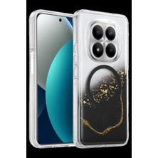 Herşey Trend Herşeytrend Onegif Xiaomi Redmi Note 15 Pro 5g Lotus Simli Magsafe Kapak - Siyah