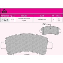 MGA Arka Fren Balatası Beser 4224 Ducato / Boxer / Jumper 2014-2024 / 2024+ Oem 77367094