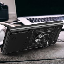 Spia Xiaomi 15T Pro ile Uyumlu Kılıf Sürgülü Siyah Panther Yüzüklü Silikon Orijinal (Xiaomi 15T Pro ile Uyumlu, Sürgülü Siyah)
