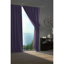 Goccia Home Blackout Karartma Tek Kanat Fon Perde Krem Lila