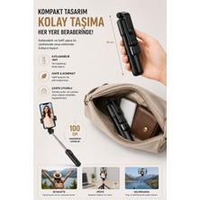 Concord 100 cm Bluetooth Kumandalı LED Işıklı Selfie Çubuğu 3\'ü 1 Arada Telefon Tripod Vlog Standı