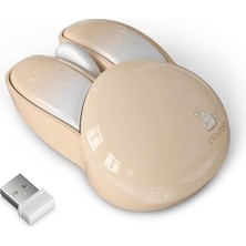 Mofii Wireless Mouse Renkli Tavşan Tasarım Kablosuz Sessiz Bilgisayar Notebook Laptop Için Fare USB Nano Receiver Mouse Tak Çalıştır 9.2cm x 6cm (Kahverengi)