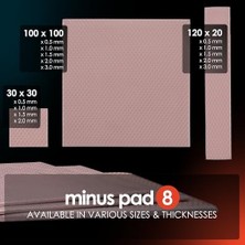 Thermal Grizzly Minus Pad 8 Thermopad – 100 × 100 × 2 Mm, Isı Iletkenliği: 8 W/mk - Soğutucu/gpu/cpu/led Soğutucu/ram ve Diğer Bileşenler Için Termal Ped