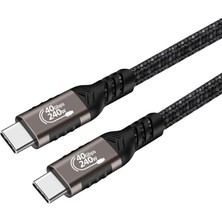 QG01 Type-C To Type-C Usb4 Pd Data Kablosu 240W 40GBPS 8K@60Hz 1 Metre Siyah