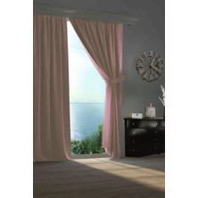 Goccia Home Blackout Karartma Tek Kanat Fon Perde Krem Pudra Pembe