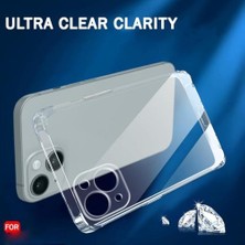 iPhone 15 Kılıf ile Uyumlu Şeffaf Kamera Korumalı 3D