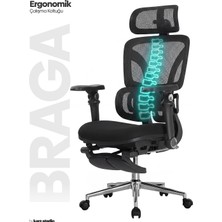 Karr Office Braga Ergonomik Çalışma Koltuğu - Siyah