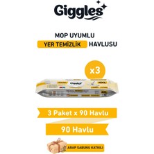 Giggles Mopa Uyumlu Yer Temizlik Havlusu 8 Katlı 4xl Arap Sabunu Katkılı 3 Paket 90 Adet Havlu