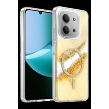 Herşey Trend Herşeytrend Onegif Xiaomi Redmi 15C 4g Lotus Simli Magsafe Kapak - Gümüş