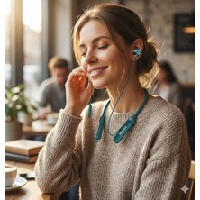 Taç Bluetooth Kulaklık Yüksek Şarjı ile 150 Saat Bekleme Süresi 10 Metre Çekiş Menzili Dışarıdan Gelen Sesleri Filtreleyen Kulak Içi Tasarım Aktif Enc Görüşme Memnuniyet Garantili 097 (Derin Yeşil)