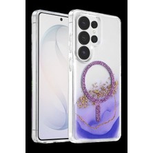 Herşey Trend Herşeytrend Onegif Samsung Galaxy S26 Ultra Lotus Simli Magsafe Kapak - Mor